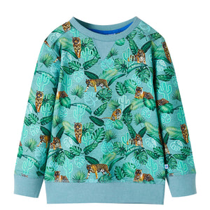 Kids' Sweatshirt Light Green Mélange 128