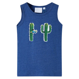 Kids' Tank Top Dark Blue Melange 116