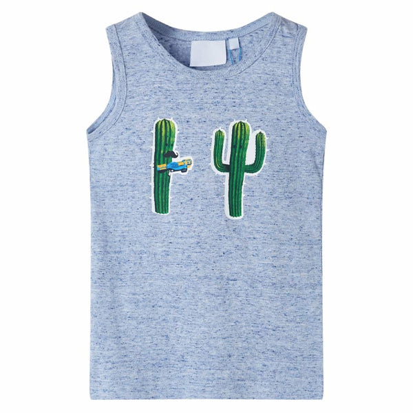 Kids' Tank Top Blue Mélange 104