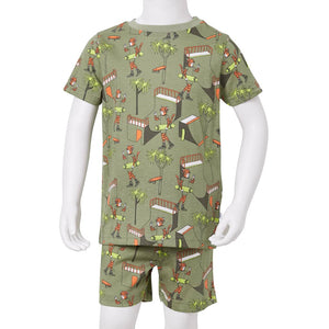 Kids' Short Sleeve Pajamas Light Khaki 92
