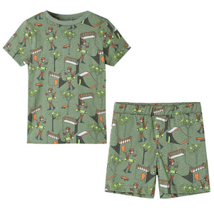 Kids' Short-Sleeve Pajamas Light Khaki 104