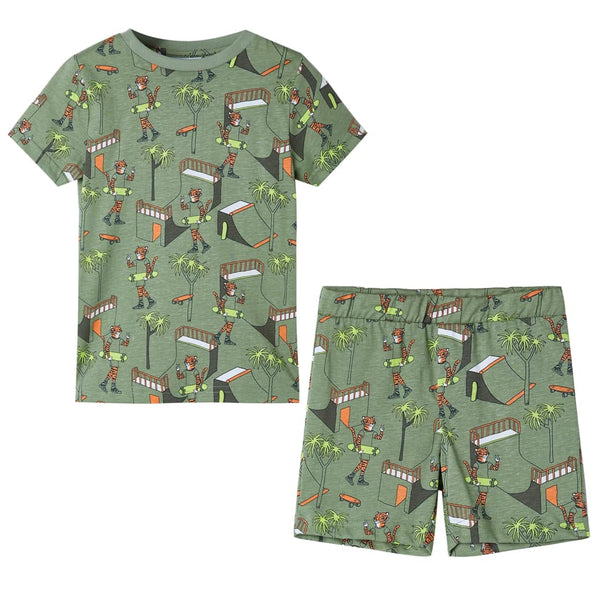 Kids' Short-Sleeve Pajamas Light Khaki 104