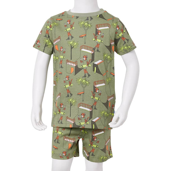 Kids' Short-Sleeve Pajamas Light Khaki 104