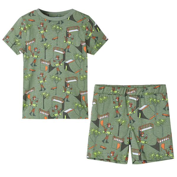 Kids' Short-Sleeve Pajamas Light Khaki 116