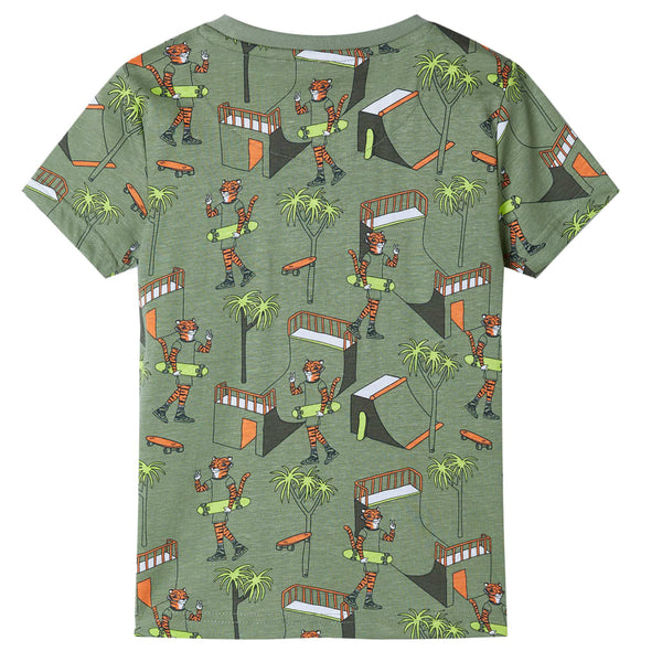 Kids' Short-Sleeve Pajamas Light Khaki 116