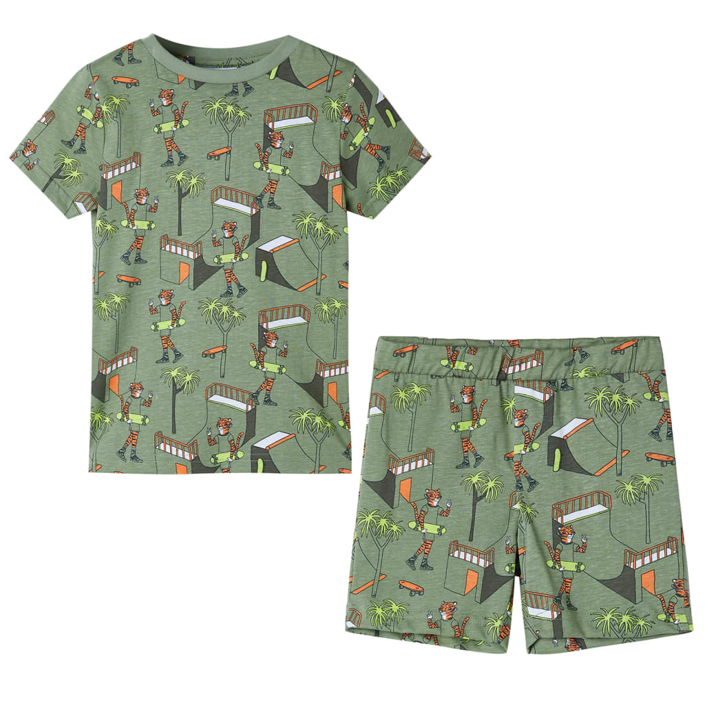 Kids' Short-Sleeve Pajamas Light Khaki 128