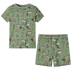 Kids' Short-Sleeve Pajamas Light Khaki 128