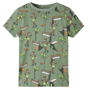 Kids' Short-Sleeve Pajamas Light Khaki 128