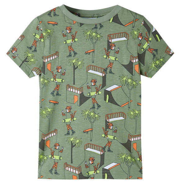 Kids' Short-Sleeve Pajamas Light Khaki 128