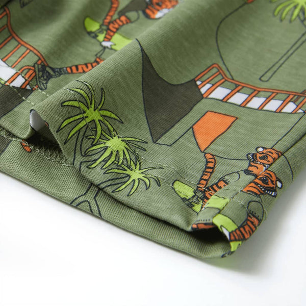 Kids' Short-Sleeve Pajamas Light Khaki 128