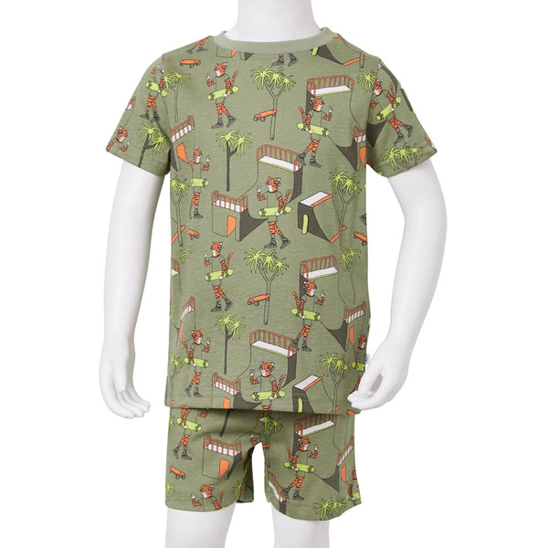 Kids' Short-Sleeve Pajamas Light Khaki 128