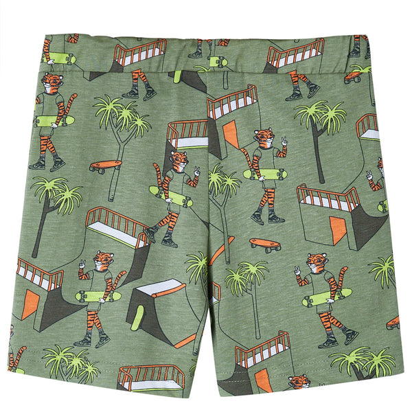 Kids' Short-Sleeve Pajamas Light Khaki 128