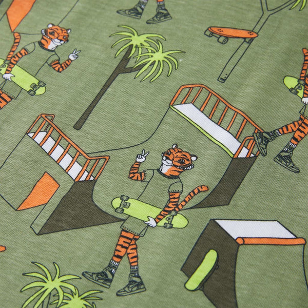 Kids' Short-Sleeve Pajamas Light Khaki 128