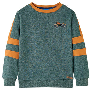 Kids' Sweatshirt Dark Green Mélange 92