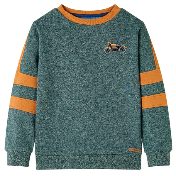 Kids' Sweatshirt Dark Green Mélange 92