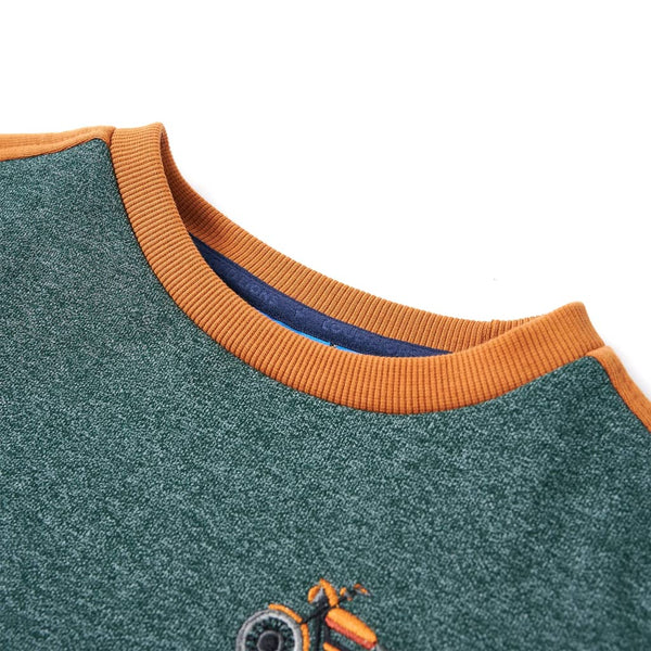 Kids' Sweatshirt Dark Green Mélange 92