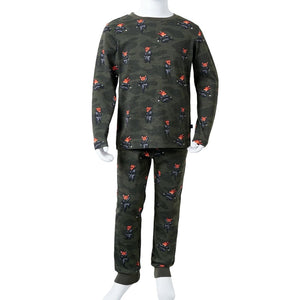 Kids' Long-Sleeved Pyjamas Khaki 104