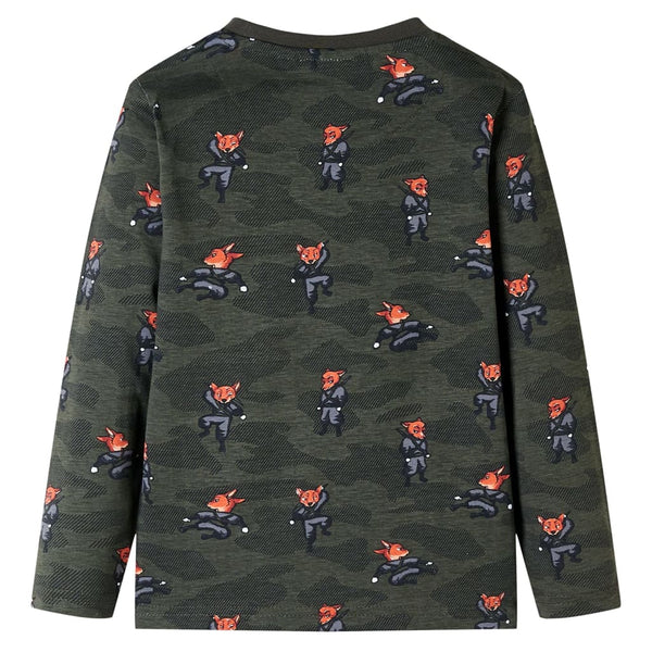 Kids' Long-Sleeved Pyjamas Khaki 104