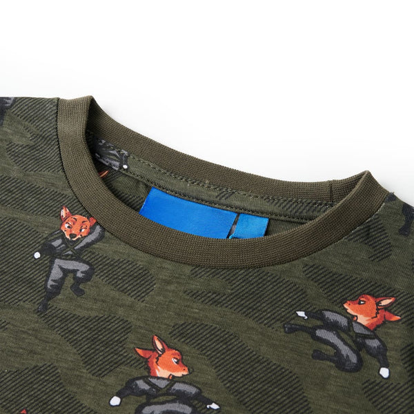 Kids' Long-Sleeved Pyjamas Khaki 104