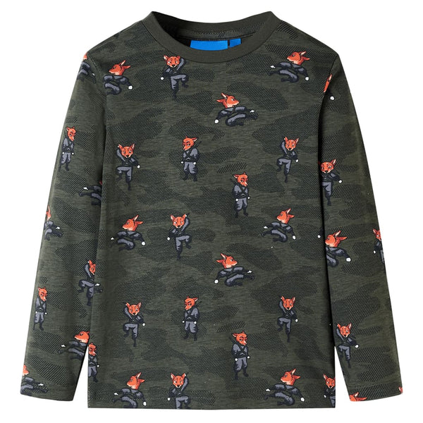 Kids' Long-Sleeved Pyjamas Khaki 116