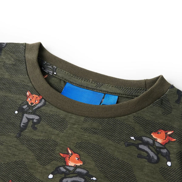 Kids' Long-Sleeved Pyjamas Khaki 116