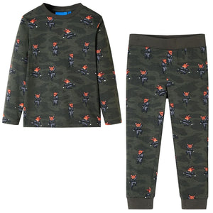 Kids' Long-Sleeved Pajamas Khaki 128