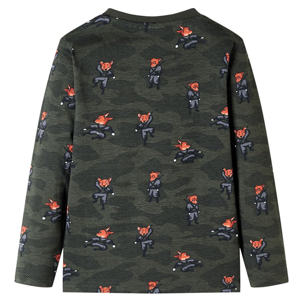 Kids' Long-Sleeved Pajamas Khaki 128