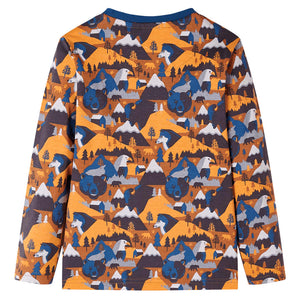 Kids' Long-Sleeved Pajamas Cognac 92