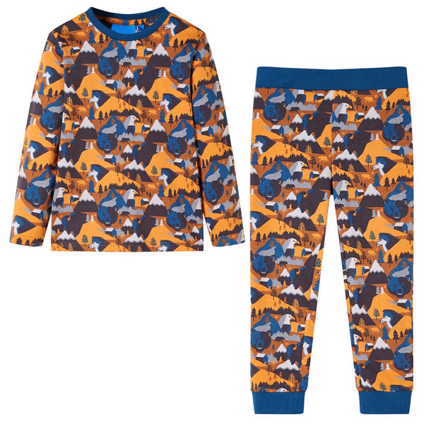 Kids' Long-Sleeved Pajamas Cognac 116