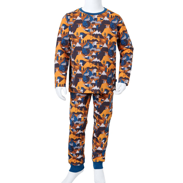 Kids' Long-Sleeved Pajamas Cognac 116