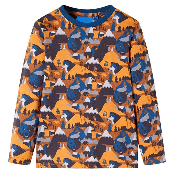 Kids' Long-Sleeved Pajamas Cognac 116