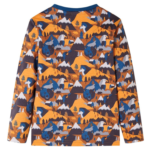 Kids' Long-Sleeved Pajamas Cognac 116