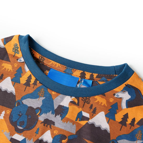 Kids' Long-Sleeved Pajamas Cognac 116