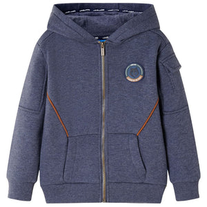 Kids' Zip-Up Hoodie Dark Blue Melange 92