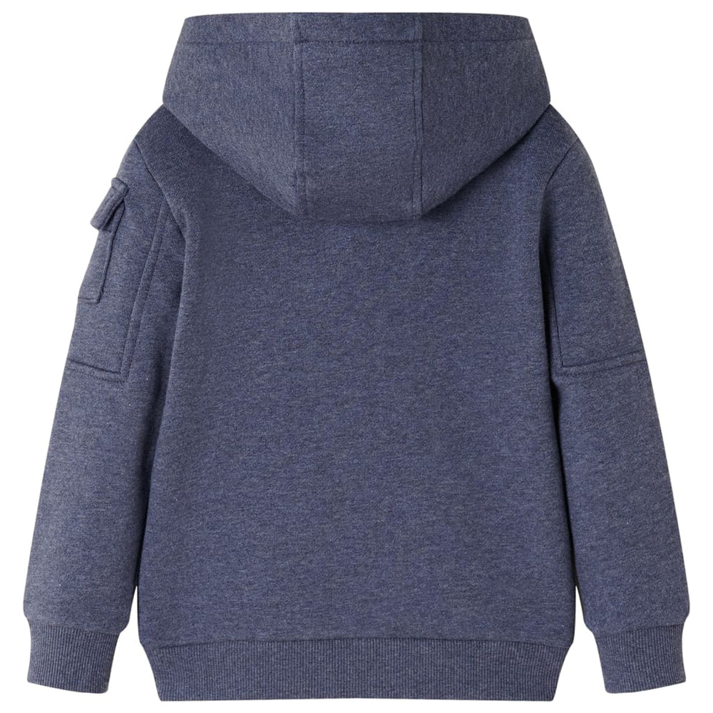 Kids' Zip-Up Hoodie Dark Blue Melange 92
