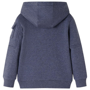Kids' Zip-Up Hoodie Dark Blue Melange 92