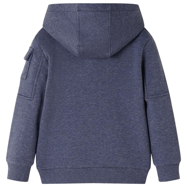 Kids' Zip-Up Hoodie Dark Blue Melange 92