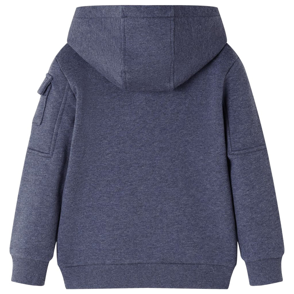 Kids' Hooded Zipper Sweatshirt Dark Blue Mélange 104