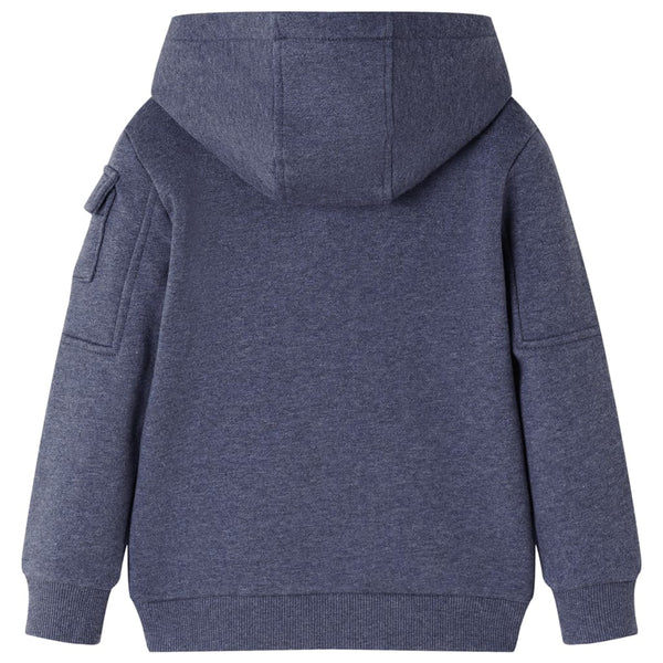Kids' Hooded Zipper Sweatshirt Dark Blue Mélange 104