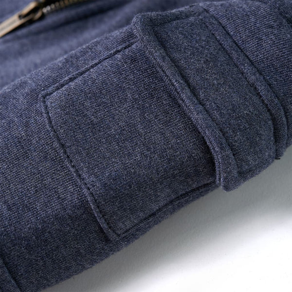 Kids' Hooded Zipper Sweatshirt Dark Blue Mélange 104