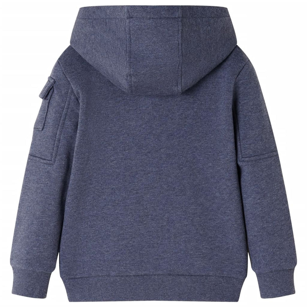 Kids' Zipped Hoodie Dark Blue Melange 128