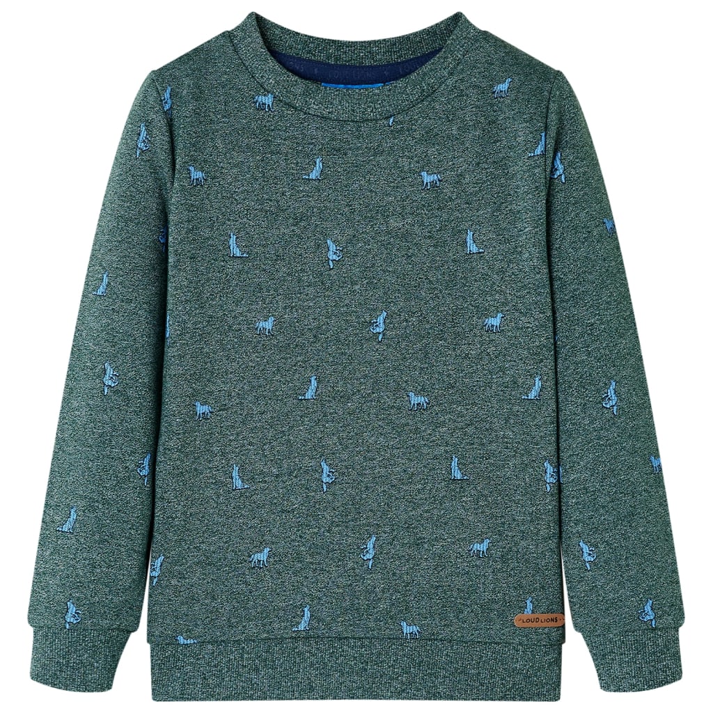Kids' Sweatshirt Dark Green Mélange 116