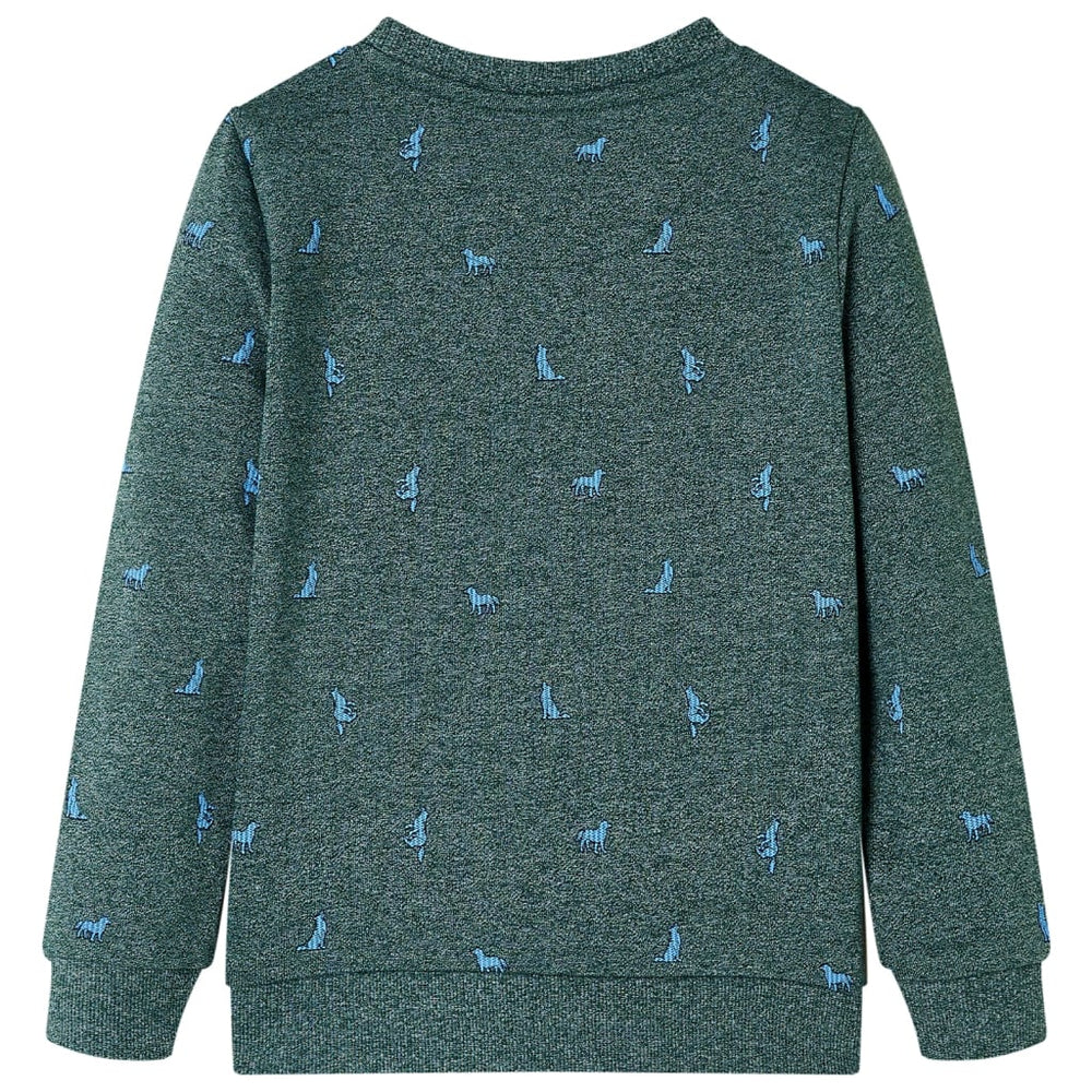 Kids' Sweatshirt Dark Green Mélange 116