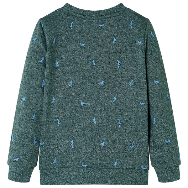 Kids' Sweatshirt Dark Green Mélange 116