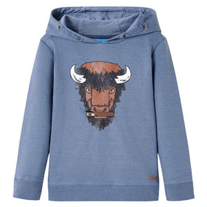 Kids' Hoodie Blue Melange 128