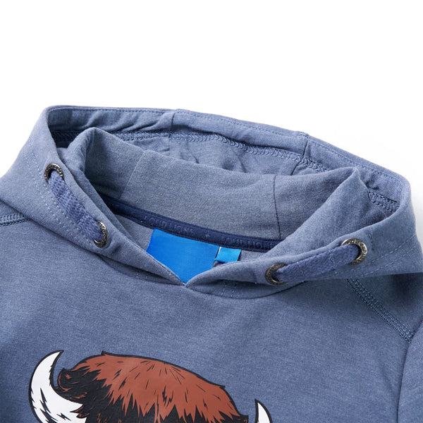 Kids' Hoodie Blue Melange 128