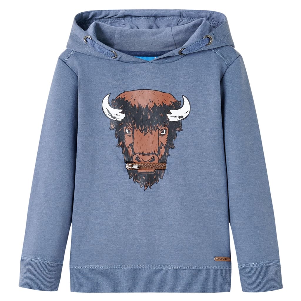 Kids' Hoodie Blue Mélange 140