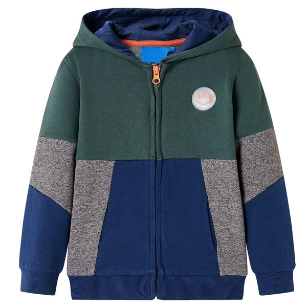 Kids' Zip-Up Hoodie Dark Green 92