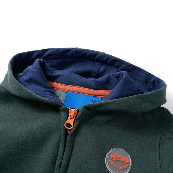 Kids' Zip-Up Hoodie Dark Green 92