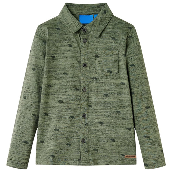 Kids' Shirt Khaki Mélange 140